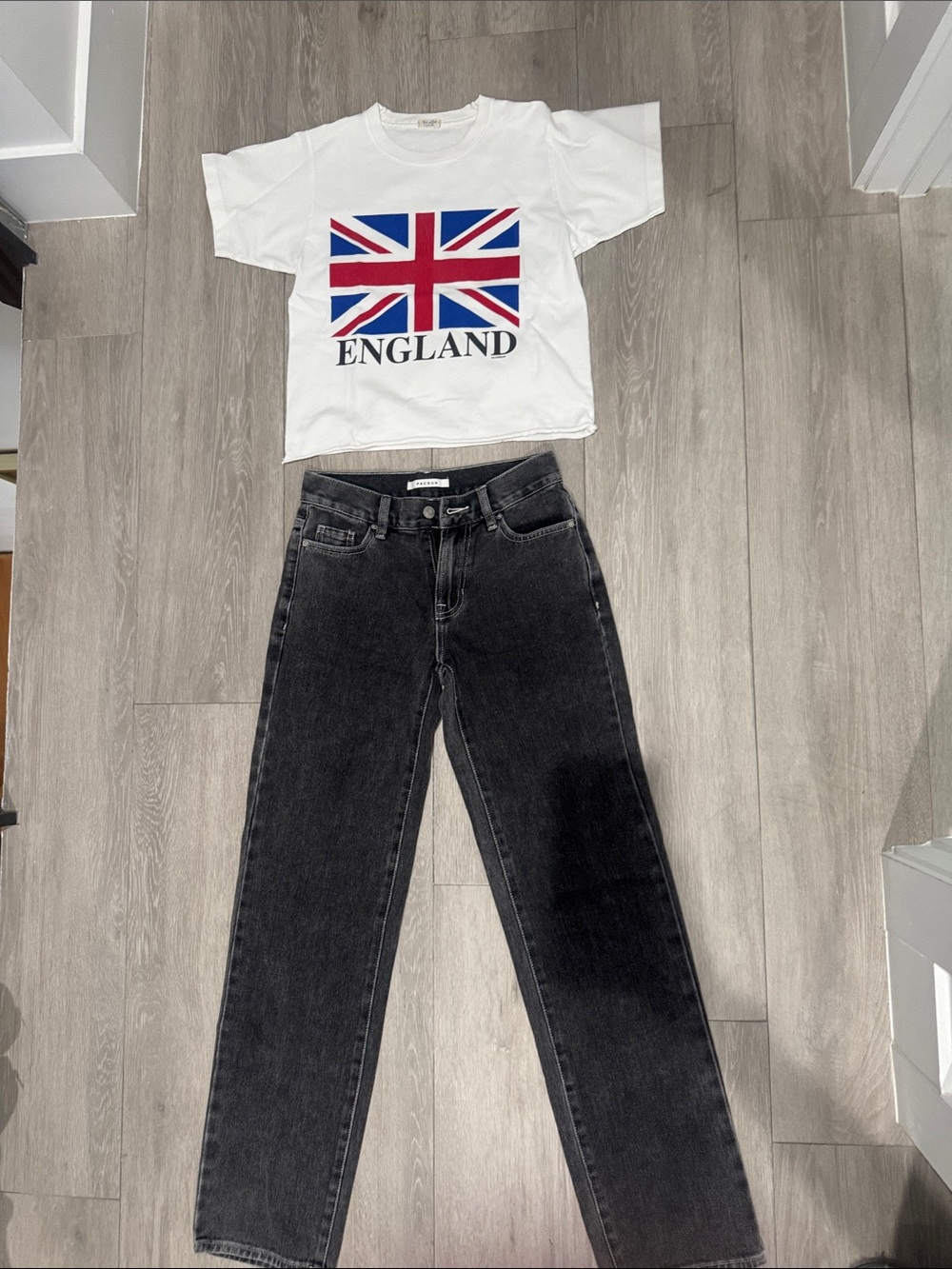 Pacsun High-Rise Straight Leg Jeans in Washed Black